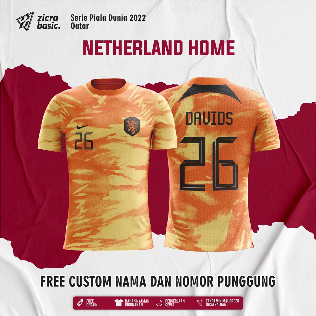 Jual Jersey Belanda Piala Dunia Kaos Timnas Netherland Free Nama