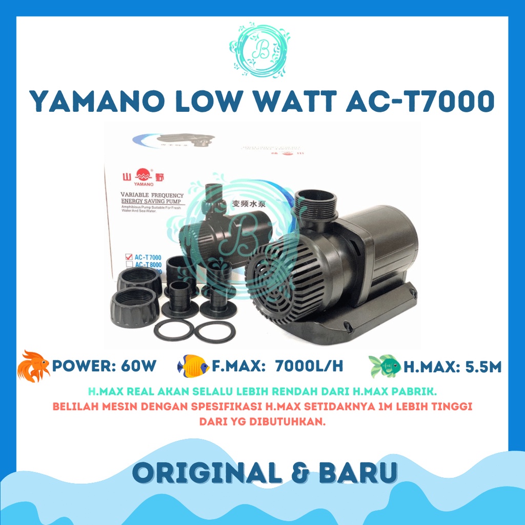 Jual Yamano AC T7000 ACT 7000 LOW WATT Pompa Air Celup Aquarium