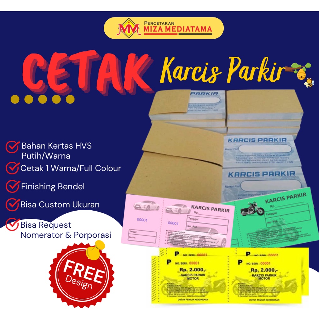 Jual Cetak Karcis Parkir Bahan Hvs Custom Murah Shopee Indonesia