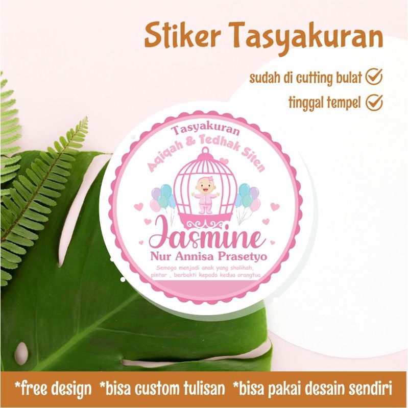 Jual Label Stiker Bulat Custom Tasyakuran Ultah Aqiqah Box Bento