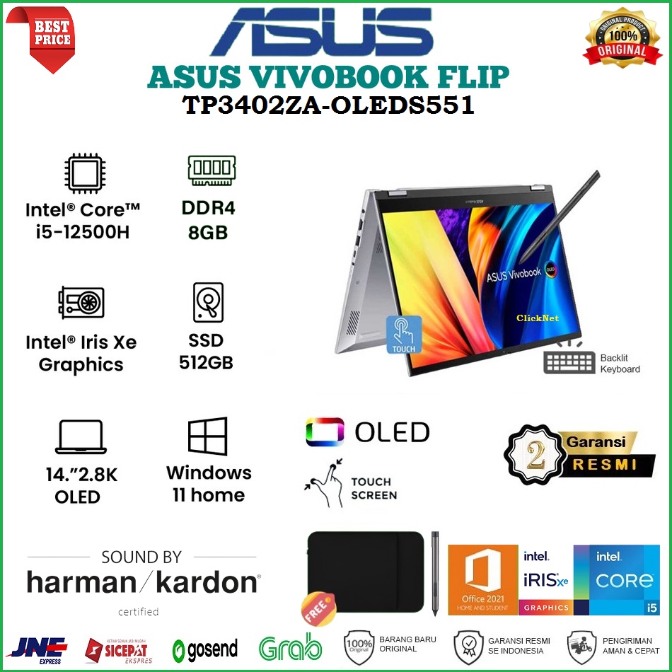 Jual Asus Vivobook S Flip Tp Za Oleds I H Gb Gb Ssd