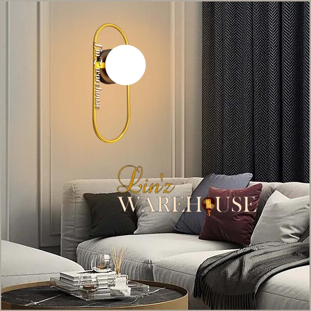 Jual Lampu Dinding Modern Oval Gold Glass Ball Wall Lamp Shopee Indonesia