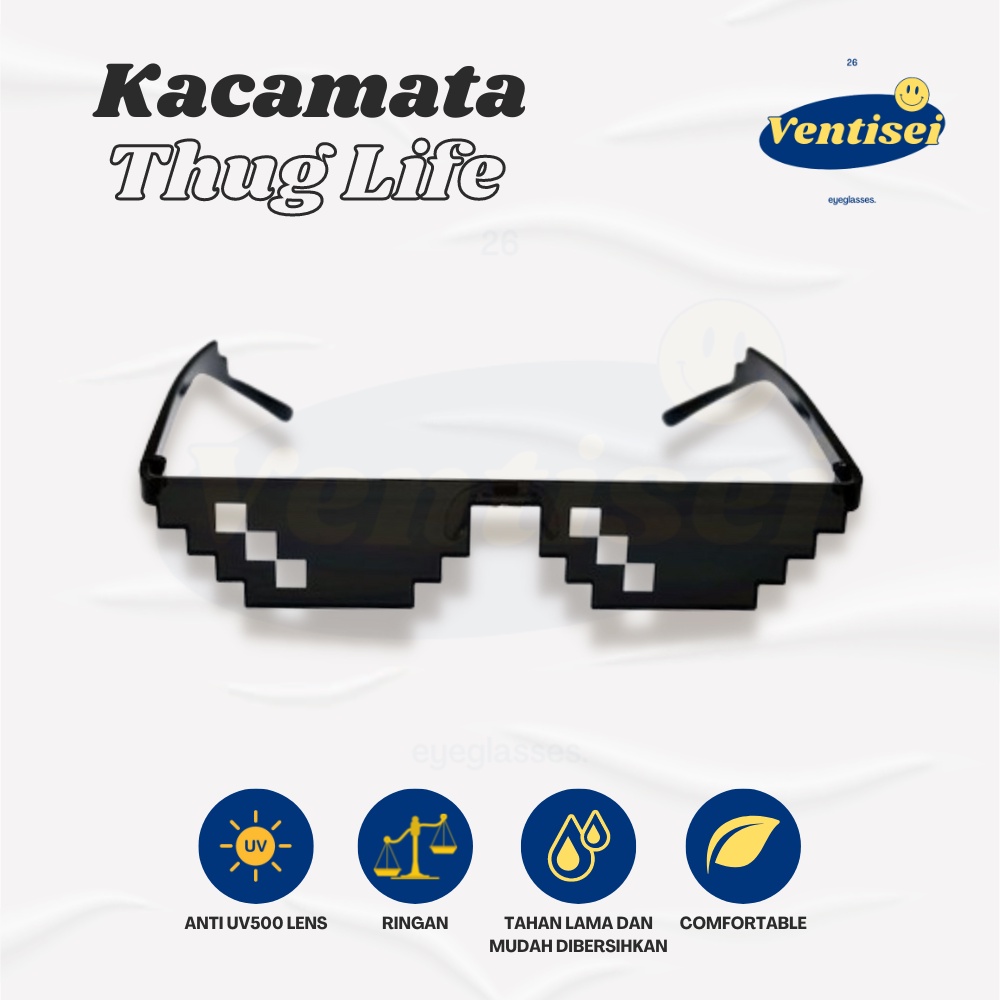 Jual Kacamata Minecraft Pixel Fashion Mosaics Thug Life Shopee Indonesia