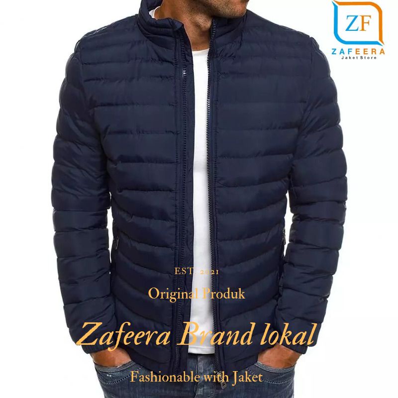 Jual JAKET WINTER PRIA GARIS STYLE 2 SLIM FITTING CASUAL TERBARU GARIS