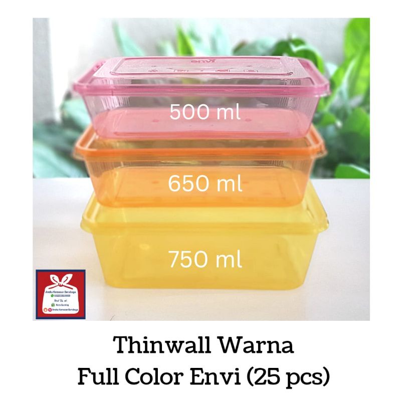 Jual Thinwall Envi Full Color Kotak Makan Envi Full Warna Isi 25pcs