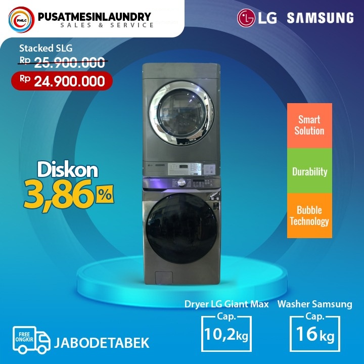 Jual Stack SLG Washer Samsung 16 Kg Dryer LG Giant Max 10 2 Kg