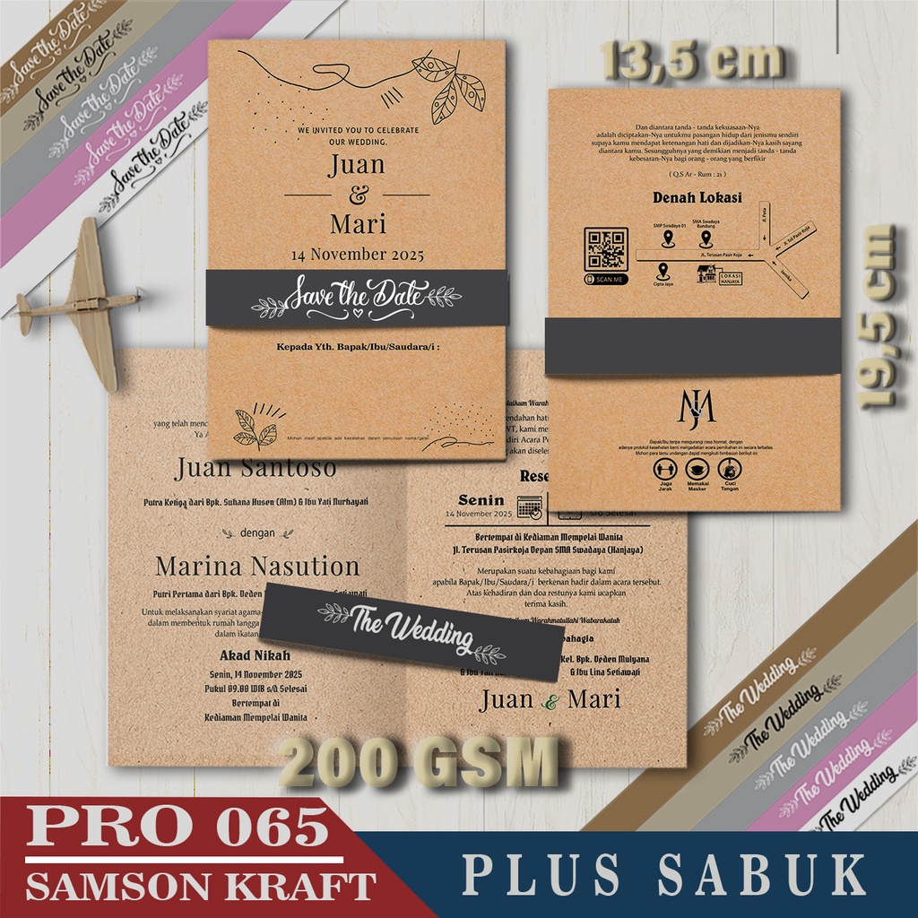 Jual Desain Undangan Sabuk Terlaris Bahan Samson Kraft Harga