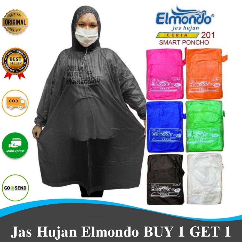 Jual Jas Hujan Ponco Elmondo Ceria 201 Original Bahan Karet Raincoat