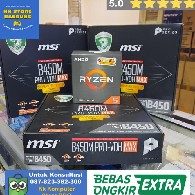 Jual PAKET PROCESSIR AMD RYZEN 5 5600X MSI B450M PRO VDH MAX Shopee