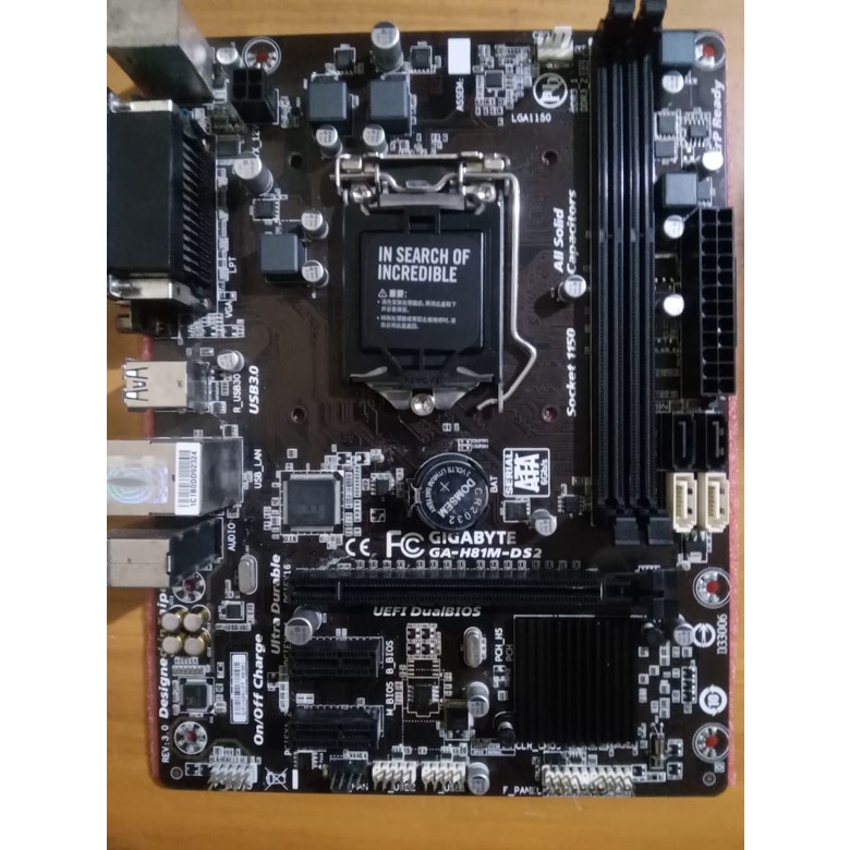 Jual MOTHERBOARD GIGABYTE H81M DS2 PI LGA 1150 SECOND KONDISI MATI