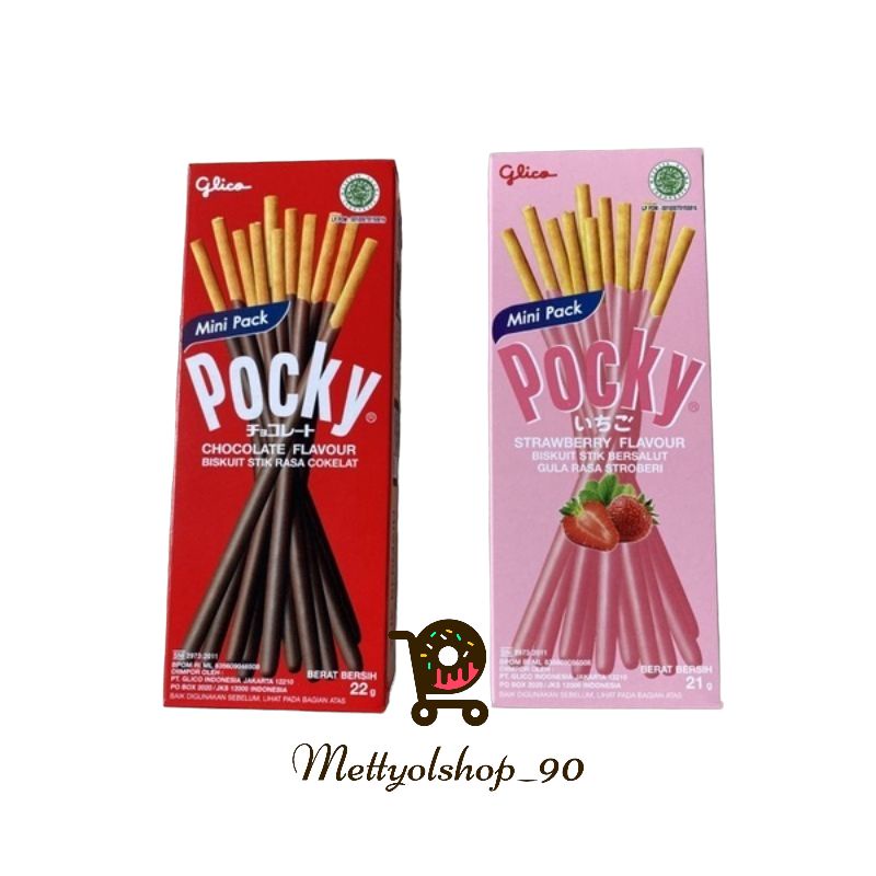 Jual Pocky Chocolate Dan Strawberry Stick Biskuit 22gr 10 Pcs Box