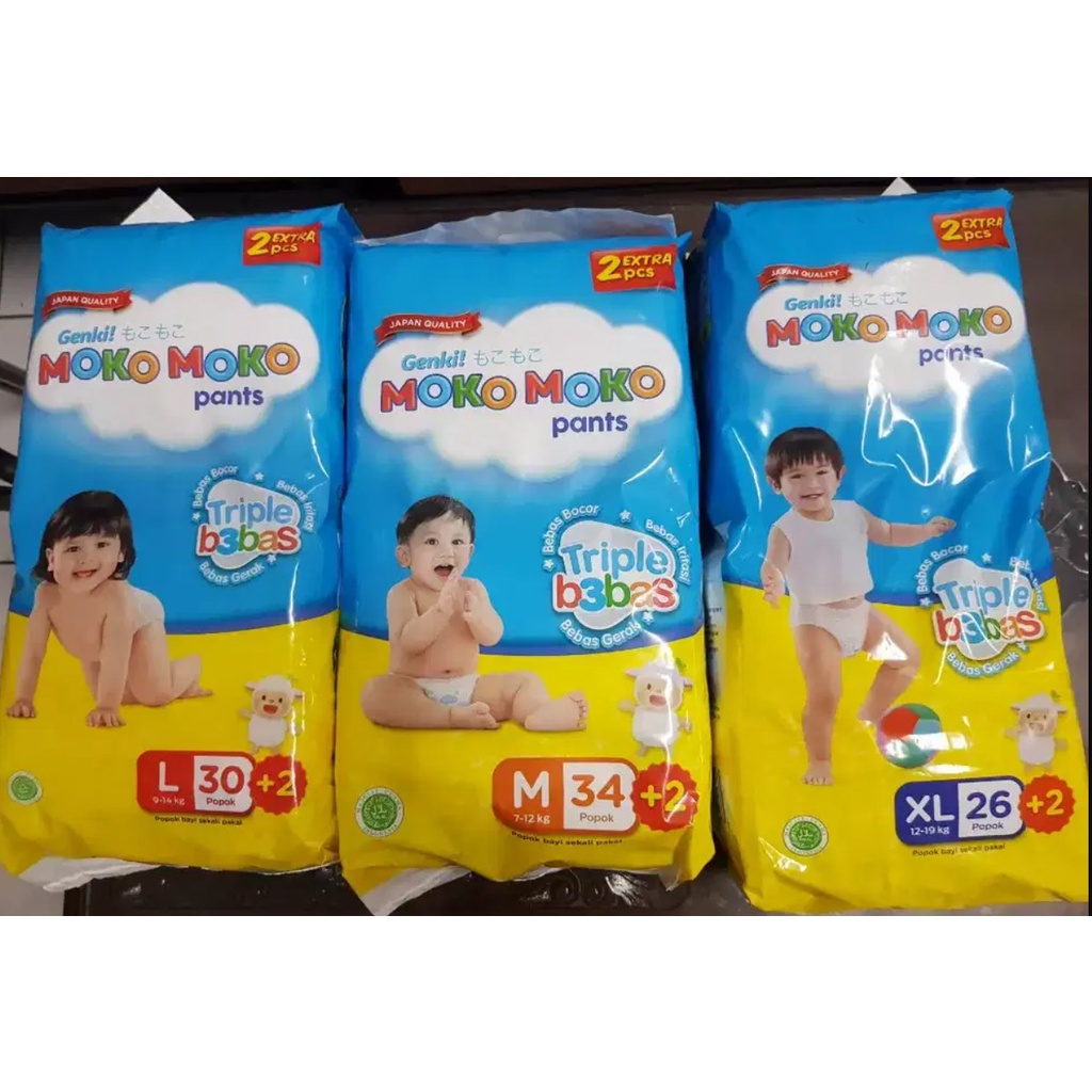 Jual GENKI MOKO MOKO PANTS M34 2 L30 2 XL26 2 Popok Celana Sekali Pakai