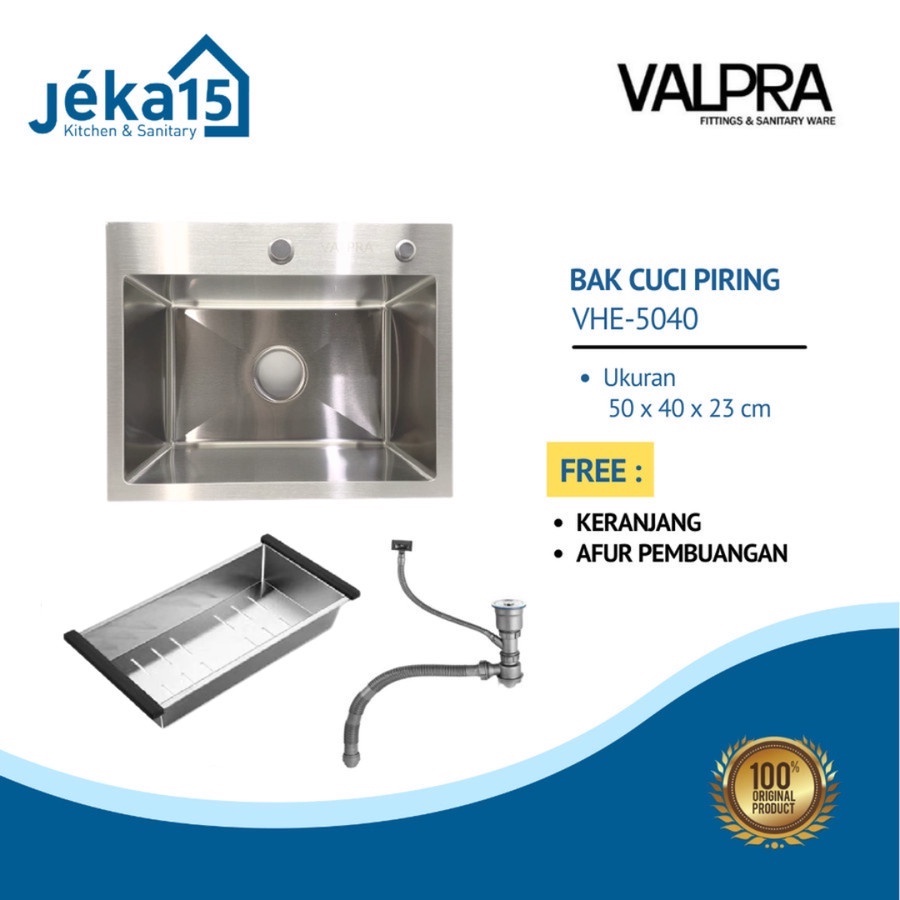 Jual BAK CUCI PIRING KITCHEN SINK SINK BOWL VALPRA VHE 5040