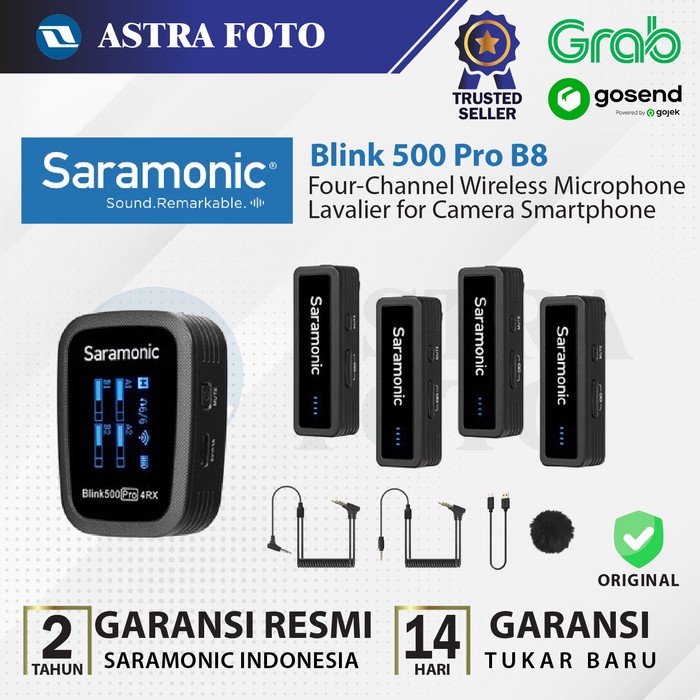 Jual Saramonic Blink 500 Pro B8 Four Channel Wireless Microphone Kamera