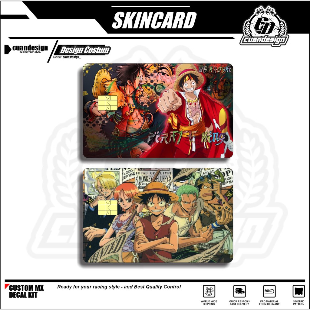 Jual ONE PIECE STIKER PELINDUNG KARTU SKIN CARD ATM SIM KTP E MONEY