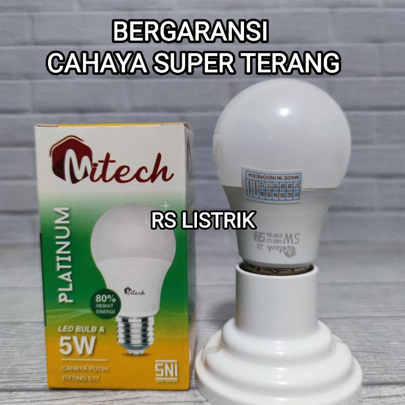 Jual Mitech Platinum Lampu Led A Bulb W Watt Sni Shopee Indonesia