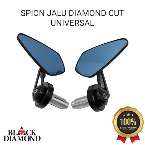 Jual Black Diamond Kaca Spion Model Jalu Oval Diamond Cut Kaca Biru