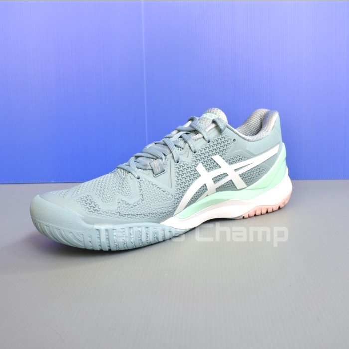 Jual Sepatu Tenis Asics Gel Resolution 8 Women Smoke Blue White