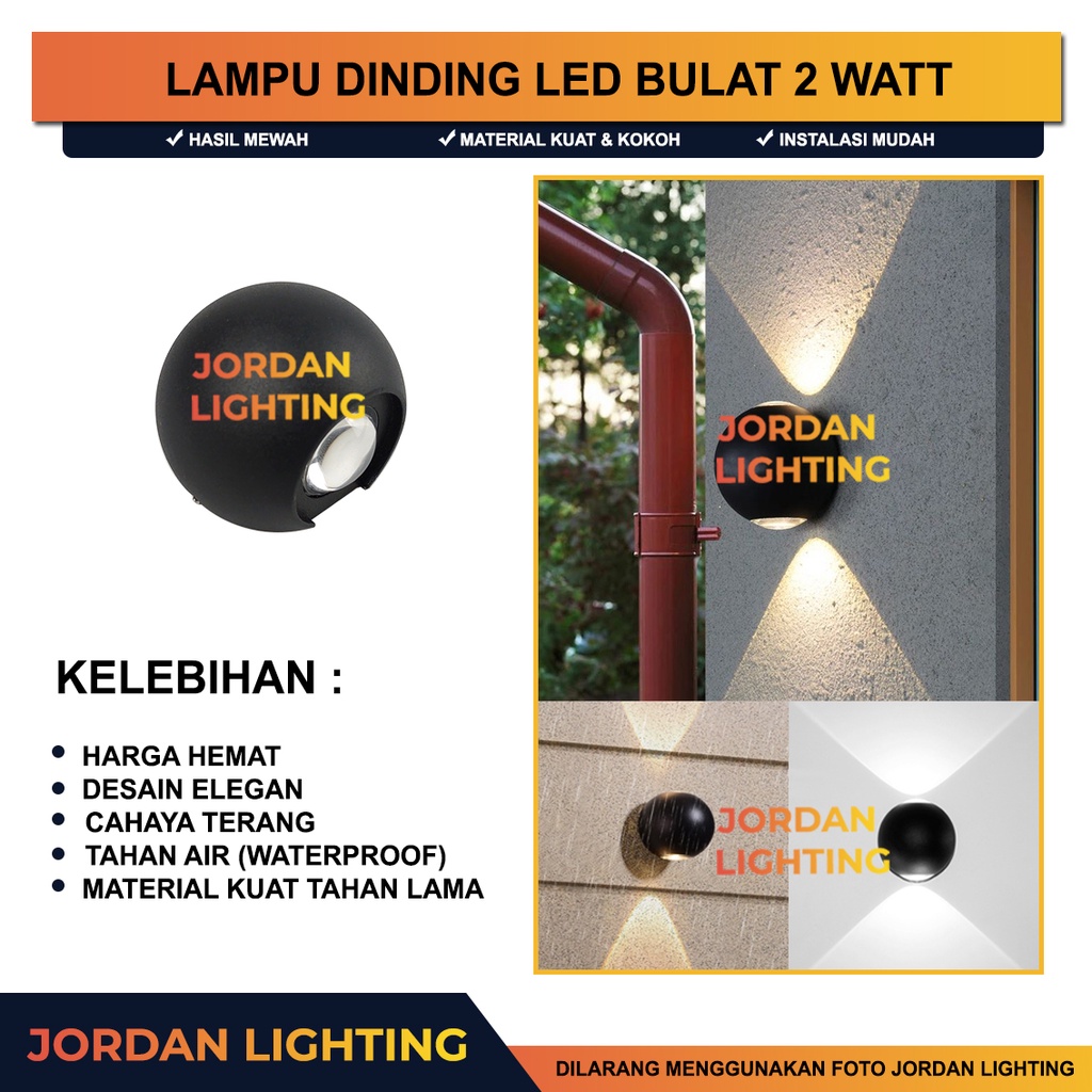 Jual Lampu Tempel Hias Dinding Minimalis Taman Pilar Teras Dekorasi Led