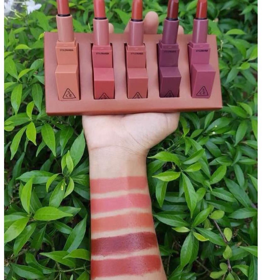 Jual CODE BT14 PER SET Lipstick 3CE Papan Isi 5 Seri Nude Merah 24
