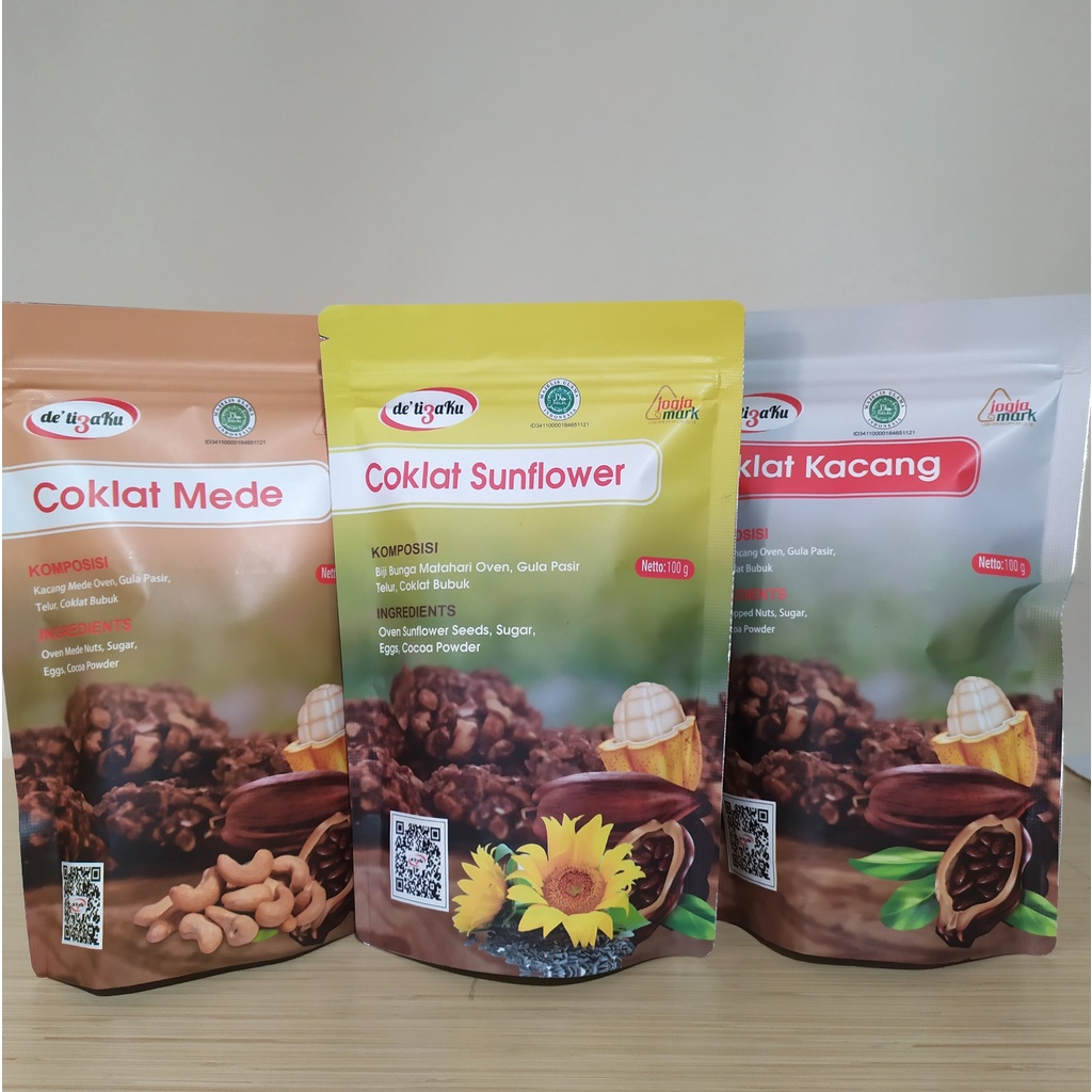 Jual Detigaku Coklat 100 Gram Sunflower Kacang Mede Free Bubble Wrap