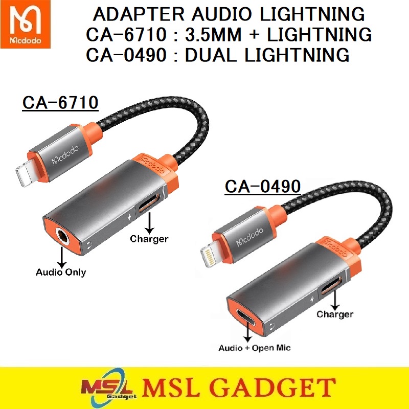 Jual Mcdodo Adapter Audio Splitter Iphone Lightning To Jack Mm