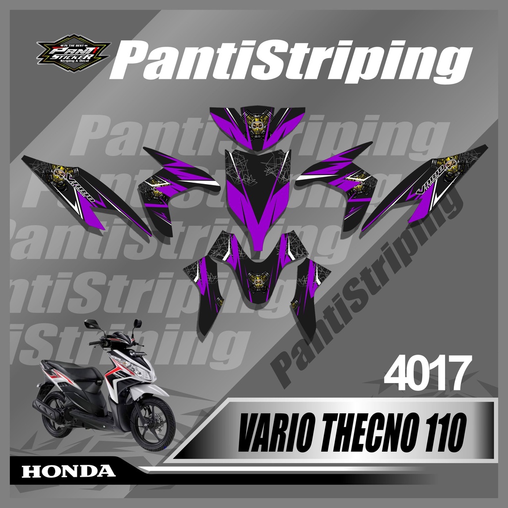 Jual Decal Motor Honda Vario Thecno 110 Desain Skull Piston Tengkorak