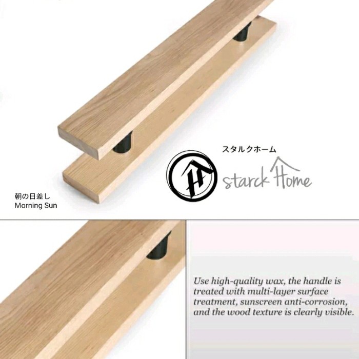 Jual Pull Handle Starck Full Kayu Persegi Tarikan Gagang Pintu Kaca