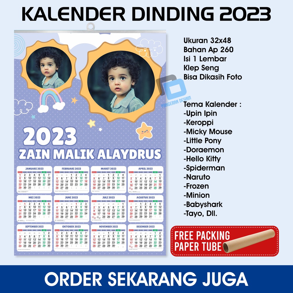 Jual Cetak Kalender Dinding Karakter Bisa Custom Foto Suka Suka