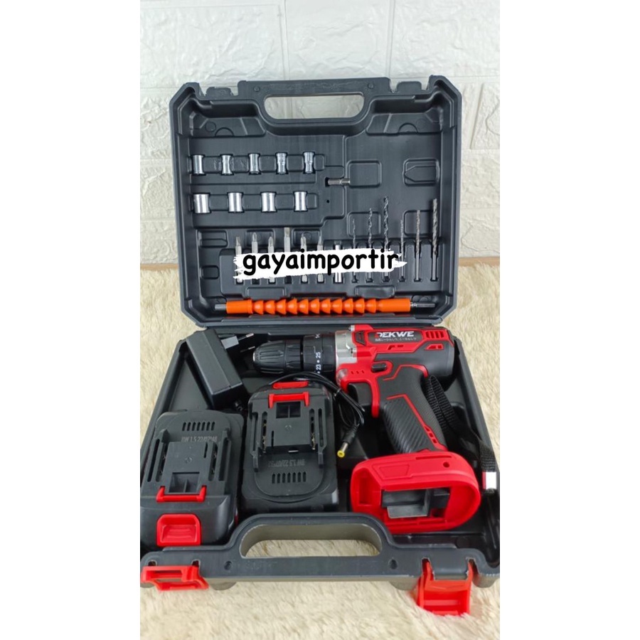 Jual Mesin Bor Baterai V Dekwe Cordless Drill Dk Shopee