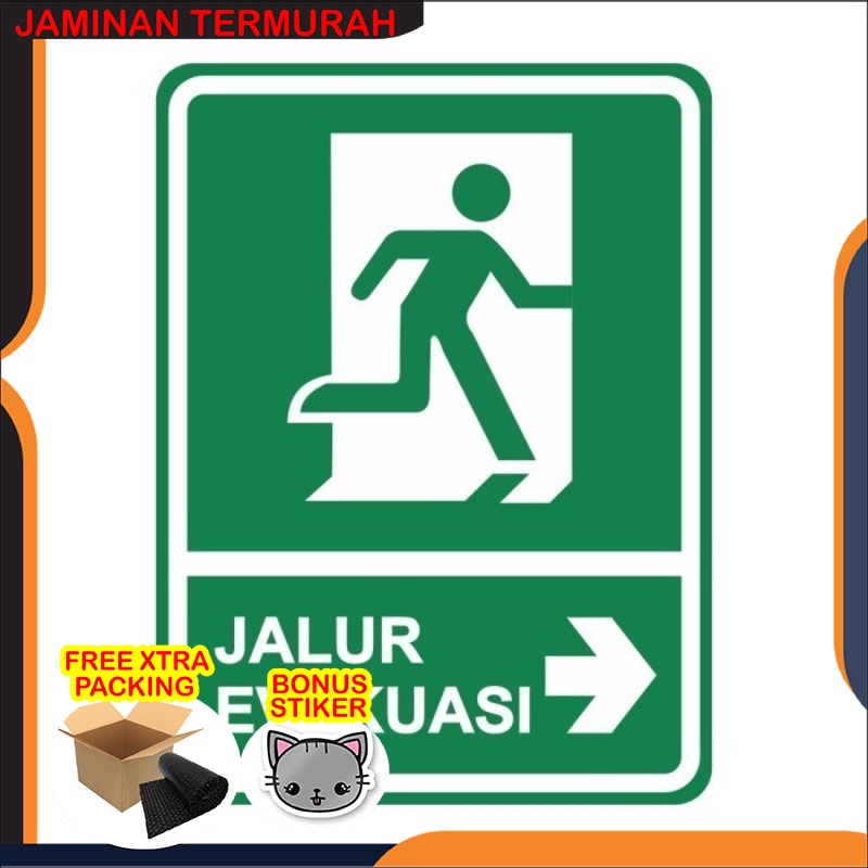 Jual Terlaris Sign Akrilik Jalur Evakuasi Rambu Jalur Evakuasi Arah