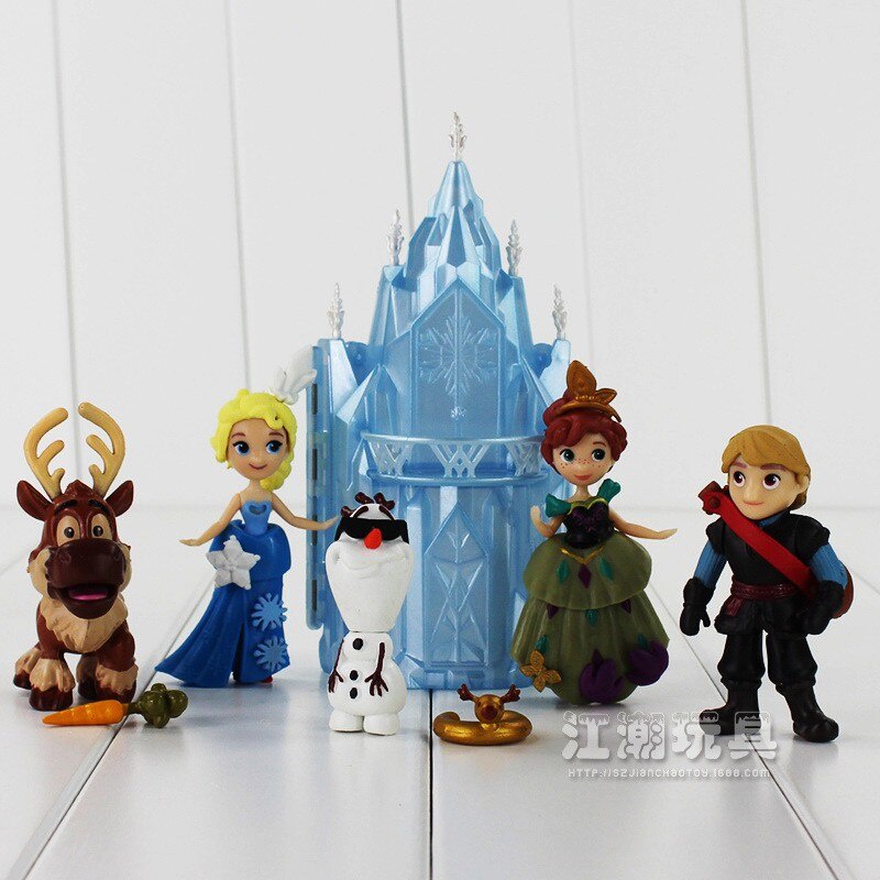 Jual Figure Frozen Elsa Anna Olaf Kristoff Sven Istana Ice Castle Set