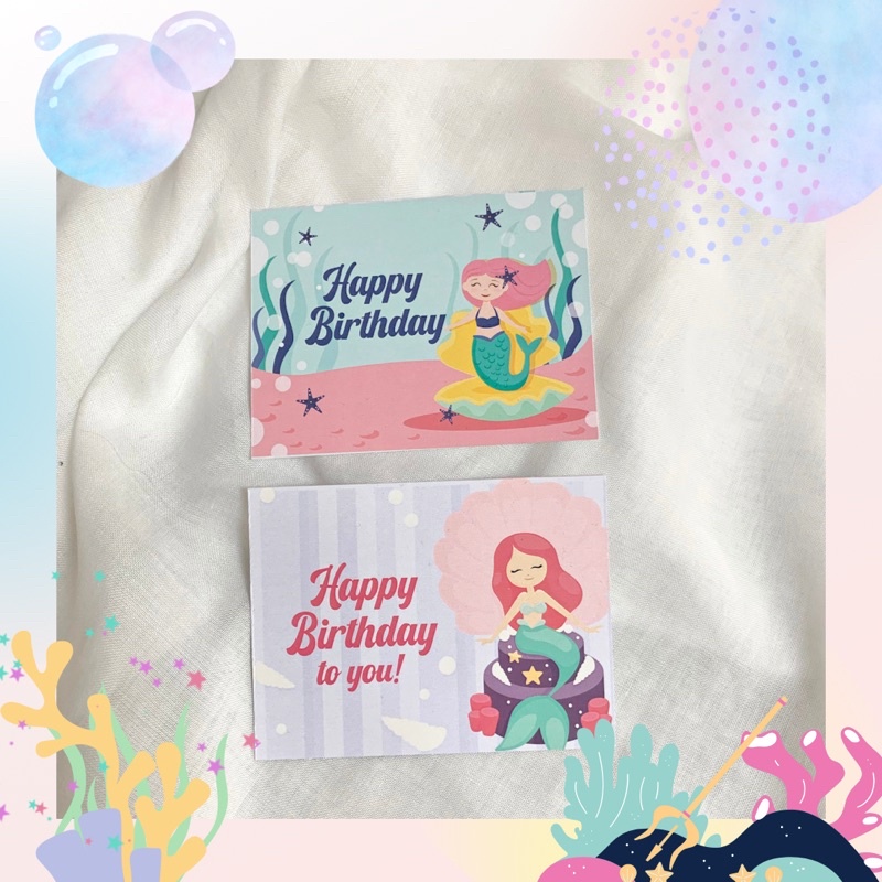 Jual Mermaid Birthday Card Kartu Ucapan Ulang Tahun Mermaid Shopee