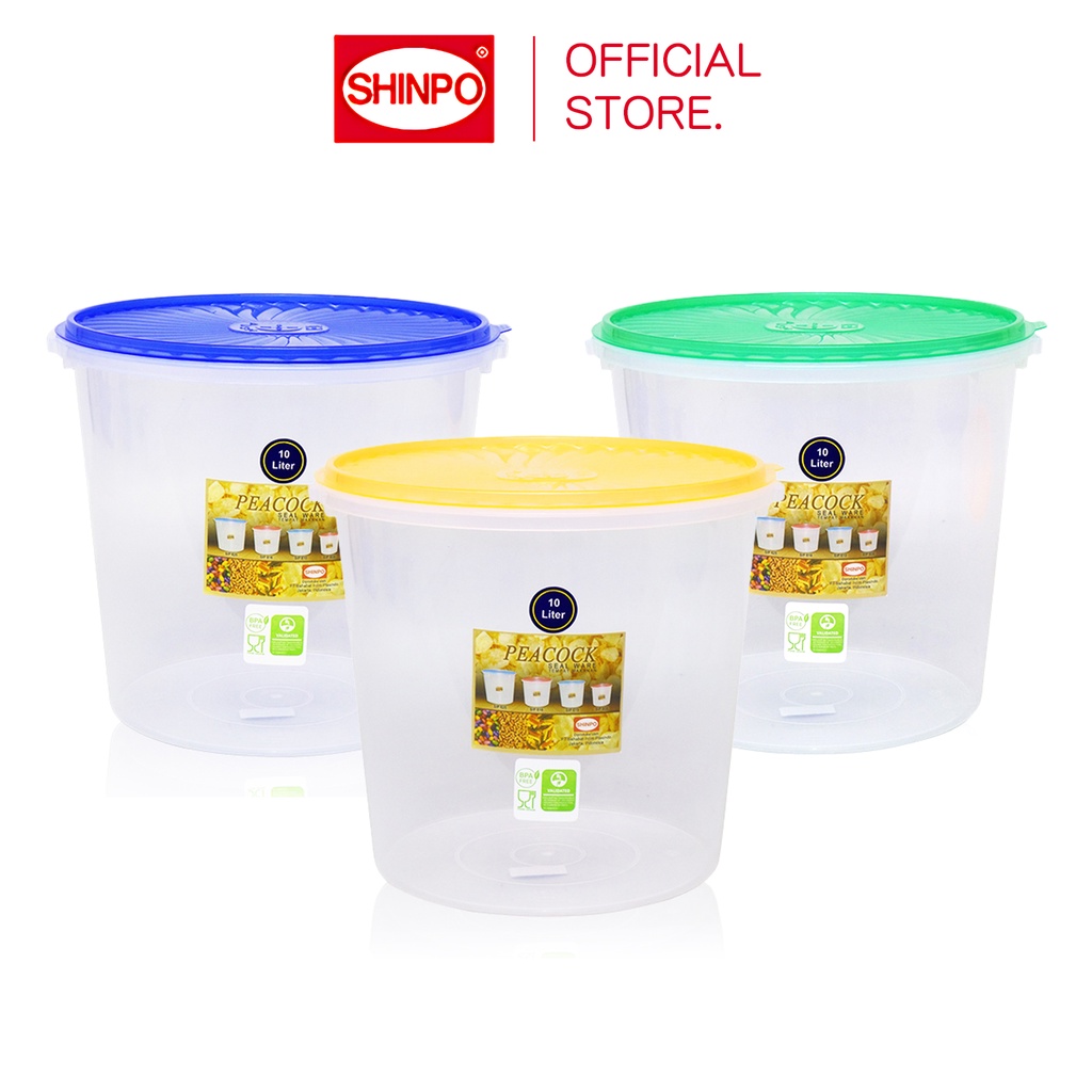 Jual Shinpo Toples Plastik Dengan Tutup Liter Sealware Jar Peacock