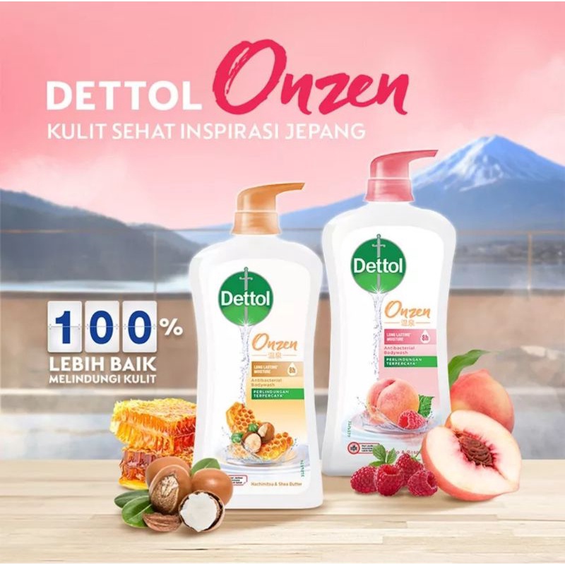 Jual DETTOL Sabun Mandi Cair Anti Bakteri Onzen Peach Honey Pump