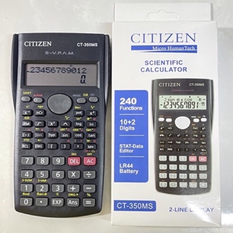 Jual Kalkulator Sekolah Scientific CITIZEN 350MS Calculator Ujian Sin