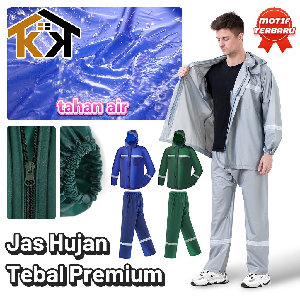 Jual Kk Jas Hujan Pria Wanita Bahan Parasut Tebal Elastis Anti Air