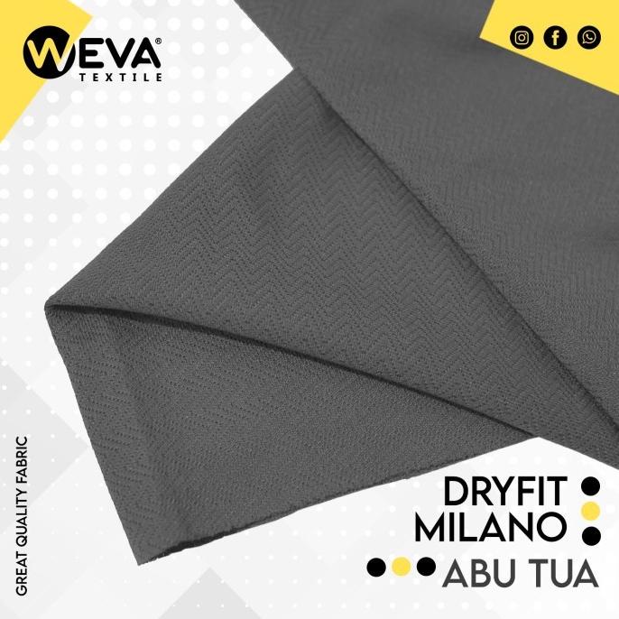 Jual Bahan Kain Jersey Dryfit Milano Abu Tua Kain Drifit Weva Textile