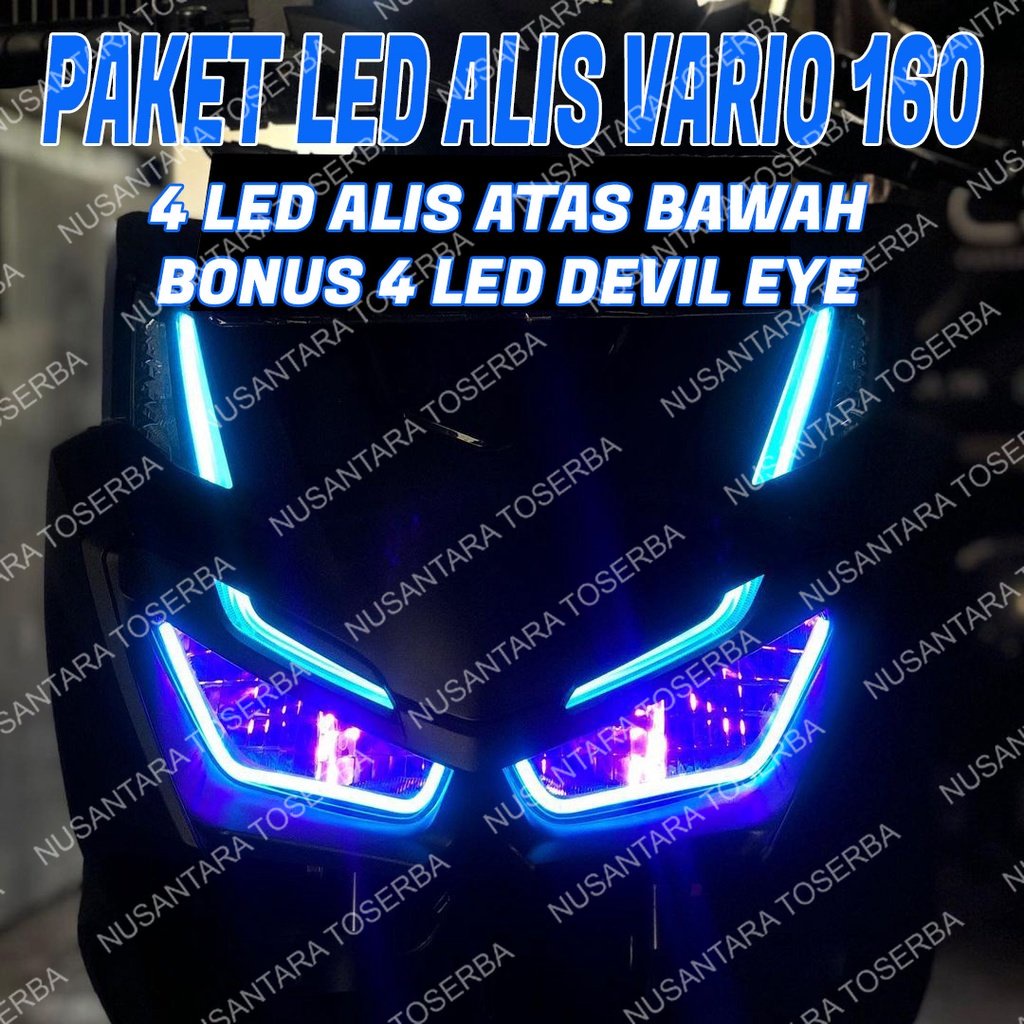 Jual PAKET LAMPU ALIS VARIO 160 BONUS LED DEMON SIAP PAKAI LAMPU ALIS