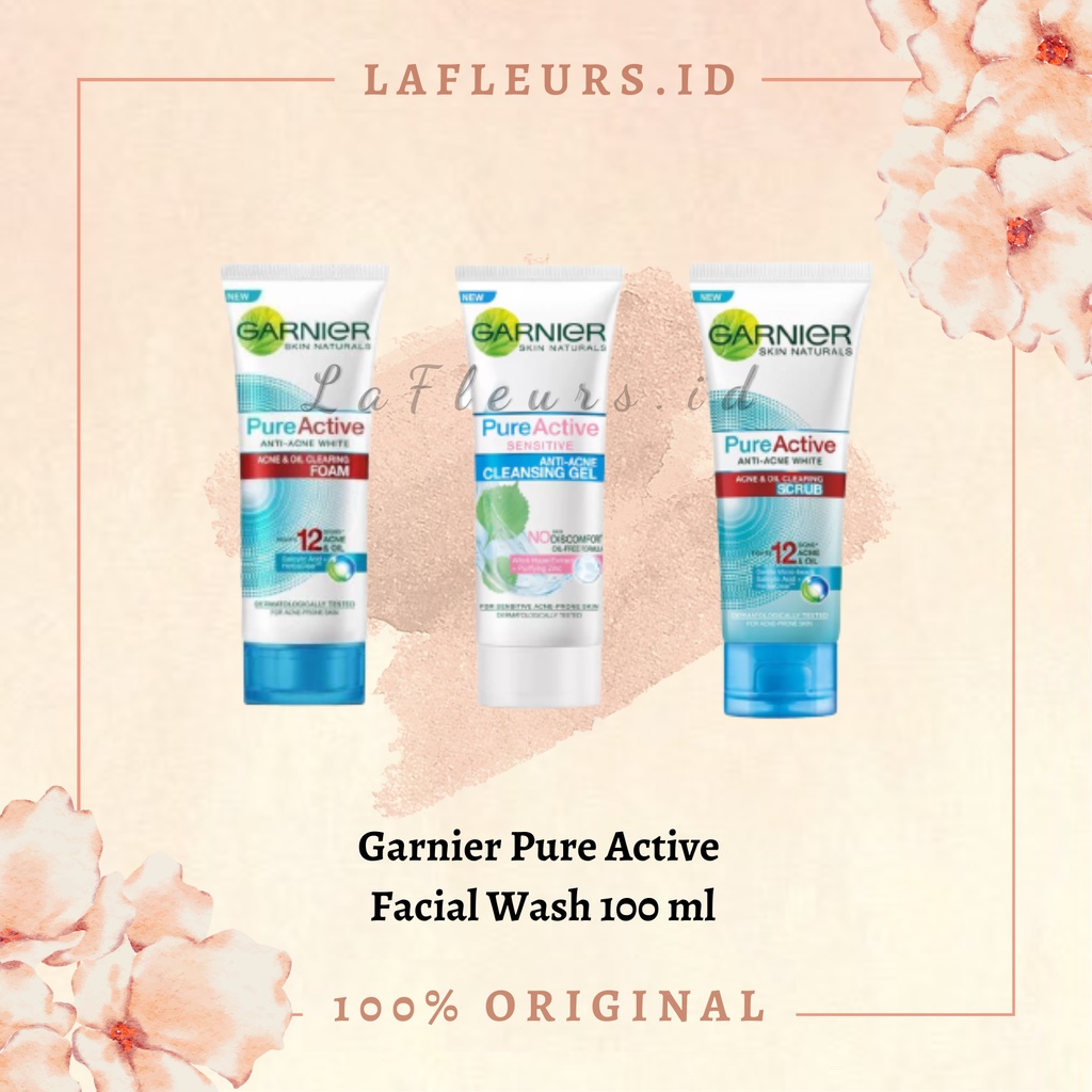 Jual Garnier Pure Active Anti Acne White Clearing Foam Scrub