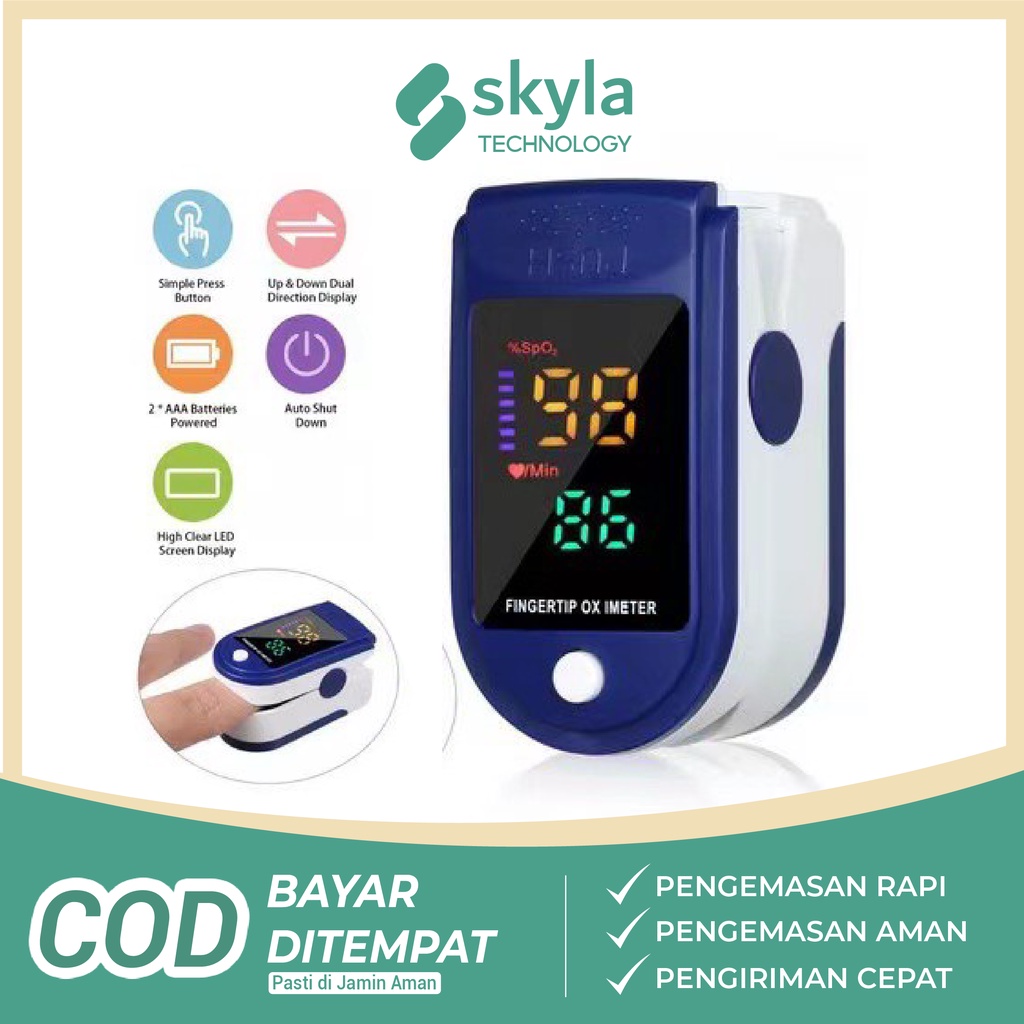 Jual Oximeter Fingertip Pulse Lk Alat Ukur Oksigen Pengukur Detak