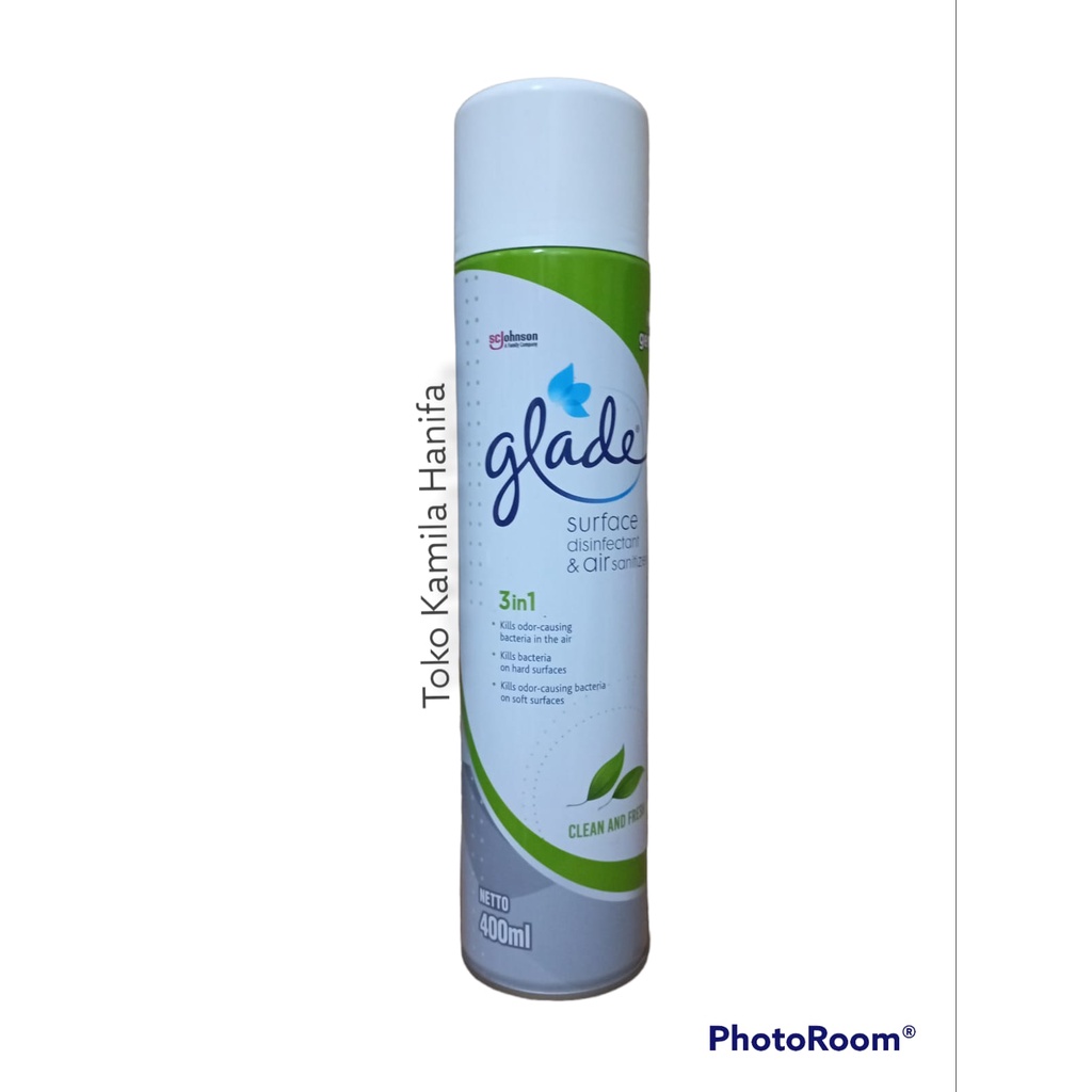 Jual Glade 3in1 Surface Disinfectant Air Sanitizer Clean Fresh 400