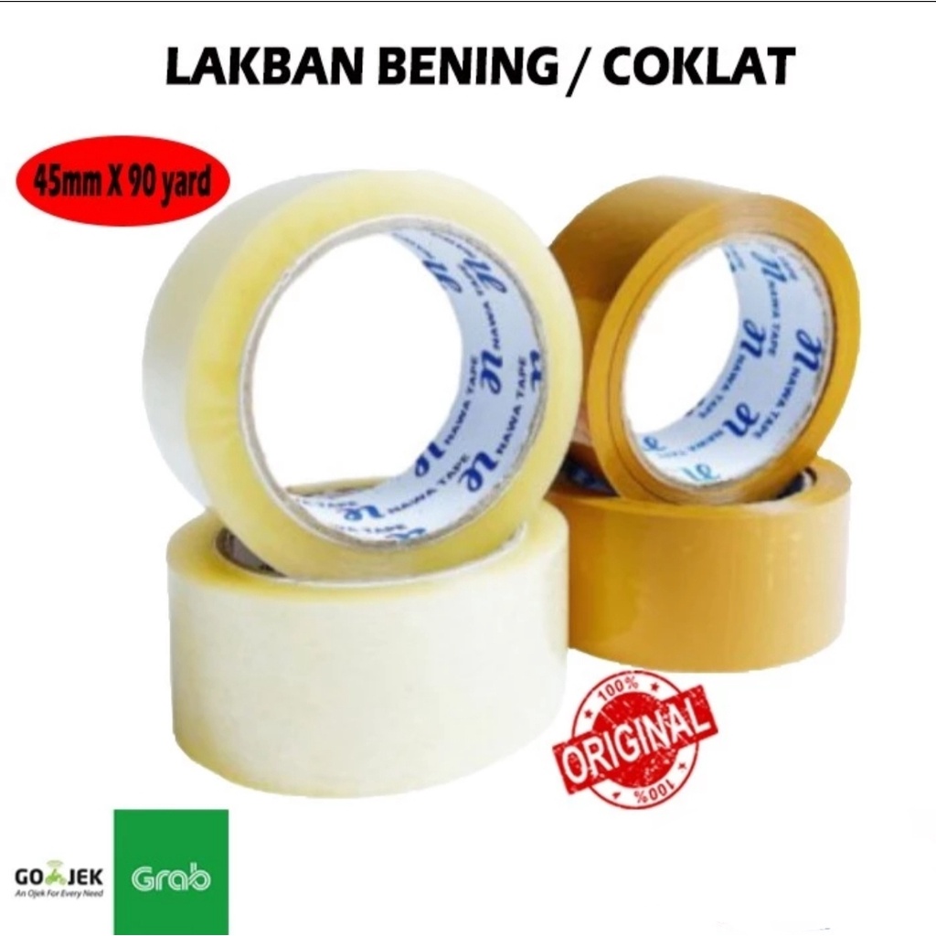 Jual Lakban Bening Coklat Nawa Tape 45 Mm X 90 Yard Shopee Indonesia