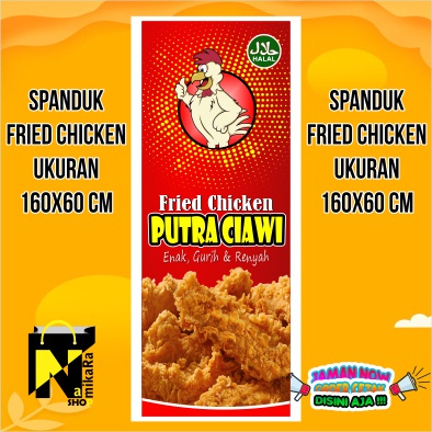 Jual Spanduk Banner Backdrop Fried Chicken Murah Bisa Custom Banner