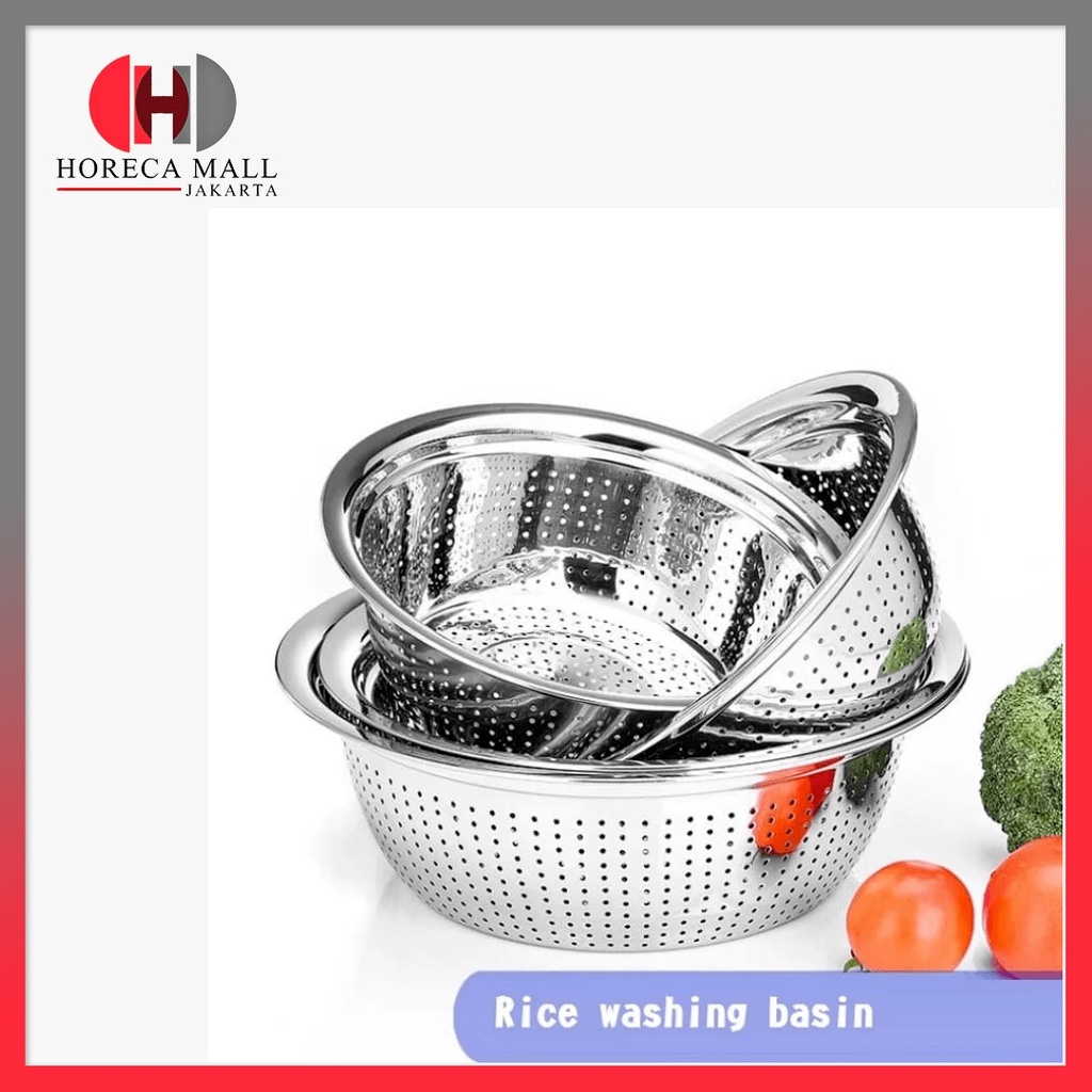 Jual Horeca Mall Baskom Wadah Buah Cuci Sayur Stainless Steel Baskom