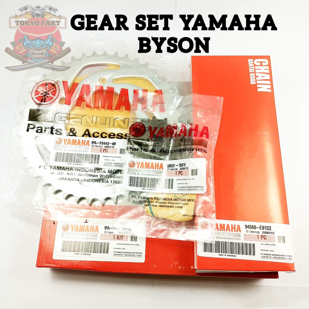 Jual GEAR SET RANTAI YAMAHA BYSON KUALITAS ASLI ORIGINAL YAMAHA SUDAH