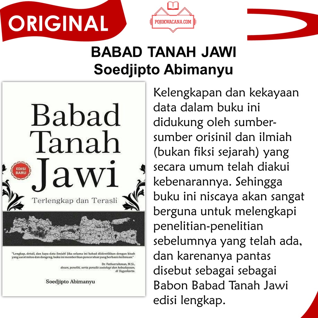 Jual Original Babad Tanah Jawi Terlengkap Dan Terasli Soedjipto