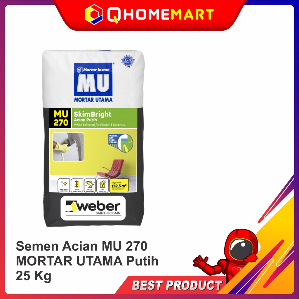 Jual Semen Acian MU 270 MORTAR UTAMA Putih 25 Kg Shopee Indonesia