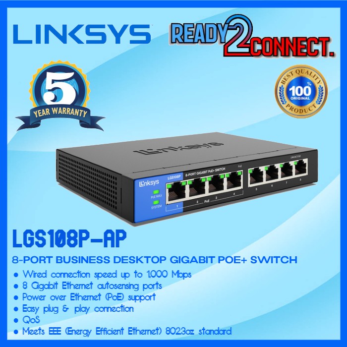 Jual Linksys Lgs P Ap Port Business Desktop Gigabit Poe Switch