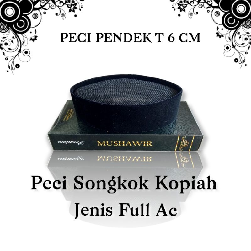 Jual Peci Songkok Kopiah Pendek Tinggi Cm Full Ac Hitam Halusan